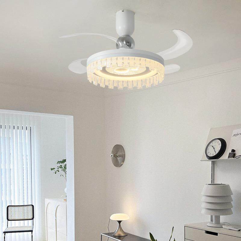 吸顶隐形风扇灯卧室灯一体电风扇轻奢现代简约餐厅主卧房间吊扇灯