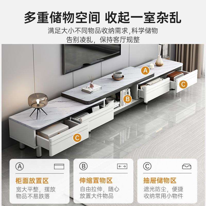 电视柜置物柜现代小户型简约北欧风轻奢落地柜家用客厅伸缩储物柜
