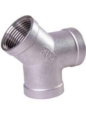 30丝4不锈配钢Y型内三通IBH接头分水器内螺纹4头分人字接件6分1寸