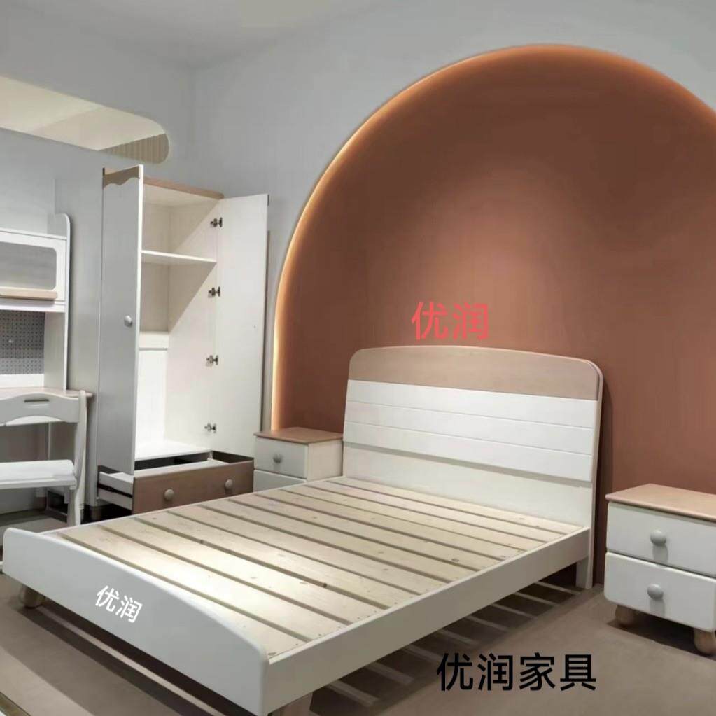 桦木儿童床青少年实木单人小床1米1.2米男孩女孩公主床卧室家俱