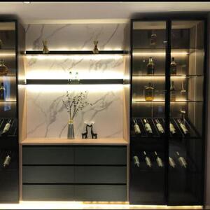北京厂家定制玻璃门酒柜客厅酒柜酒窖玻璃门酒店红酒商用展示柜