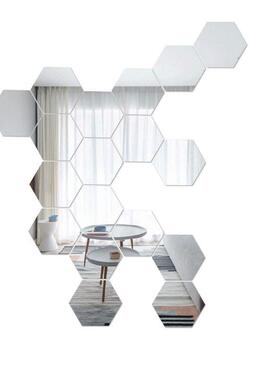 Hexagonal glass mirror, self-adhesive, diamond-shaped拼接贴