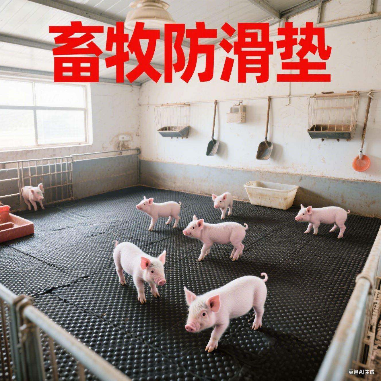 畜牧养殖场用橡胶防滑地垫8mm三层夹布加宽加厚牛羊猪圈用橡胶垫