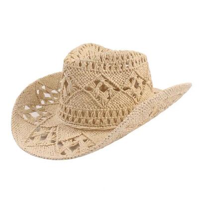 Cowboy Hat Classic Vintage Hollow Out Unisex Curled Edge Wid