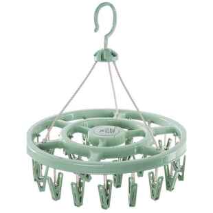 圆形的晾衣架带夹子多功能家用装晒袜子架子加厚挂钩内衣袜子衣服