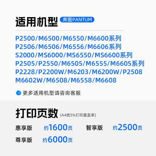 天色适用奔图m6500硒鼓PD-201 m6550墨盒p2500 m6600 p2500W/NW打