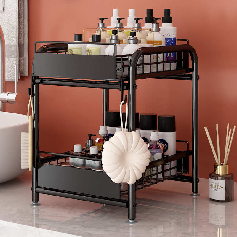 厨房置物架卫生间可抽拉储物架多功能房间桌面收纳架子