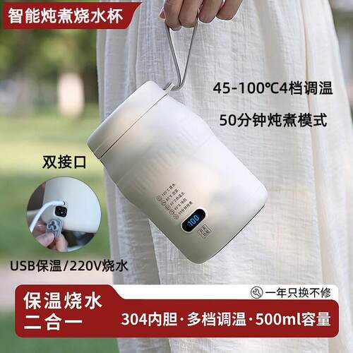 便携烧水杯小型外带USB电热水杯迷你电炖杯恒温婴儿调奶器烧水杯