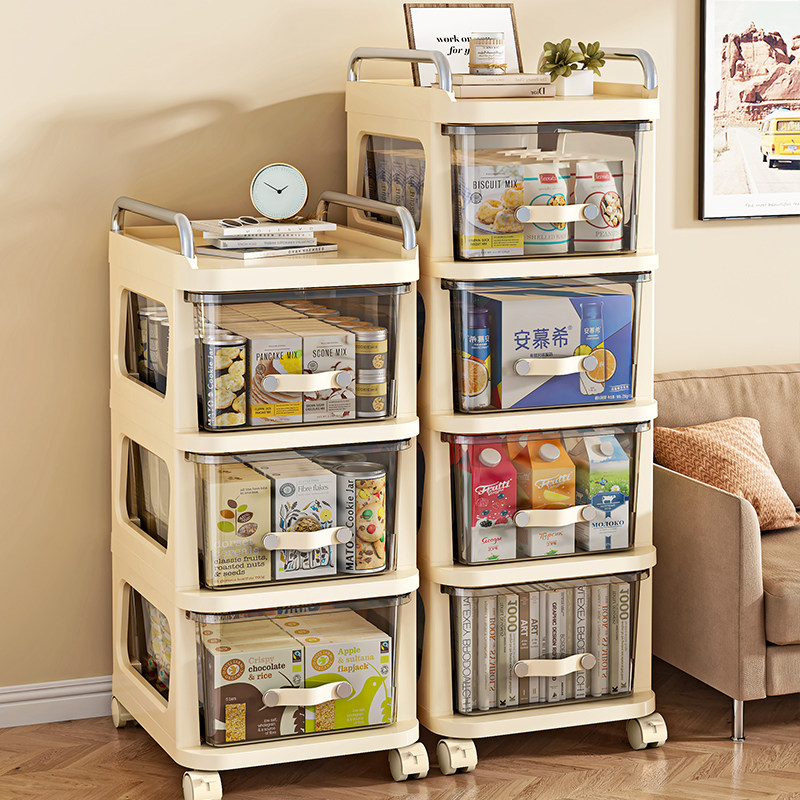 客厅置物小推车卧室收纳柜床头柜落地零食架多层大容量杂物整理架,收纳整理,整理架/置物架/收纳架,淘宝优惠券,粉丝福利购,淘宝优惠卷