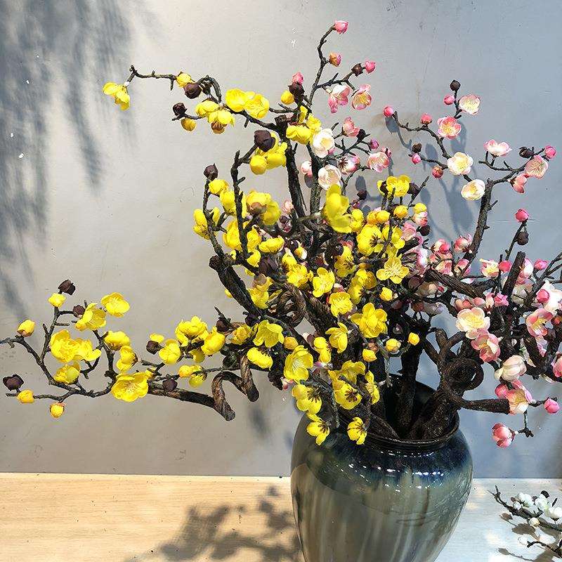 梅花仿真梅花摄影道具家居装饰干支梅花仿真桃花枝