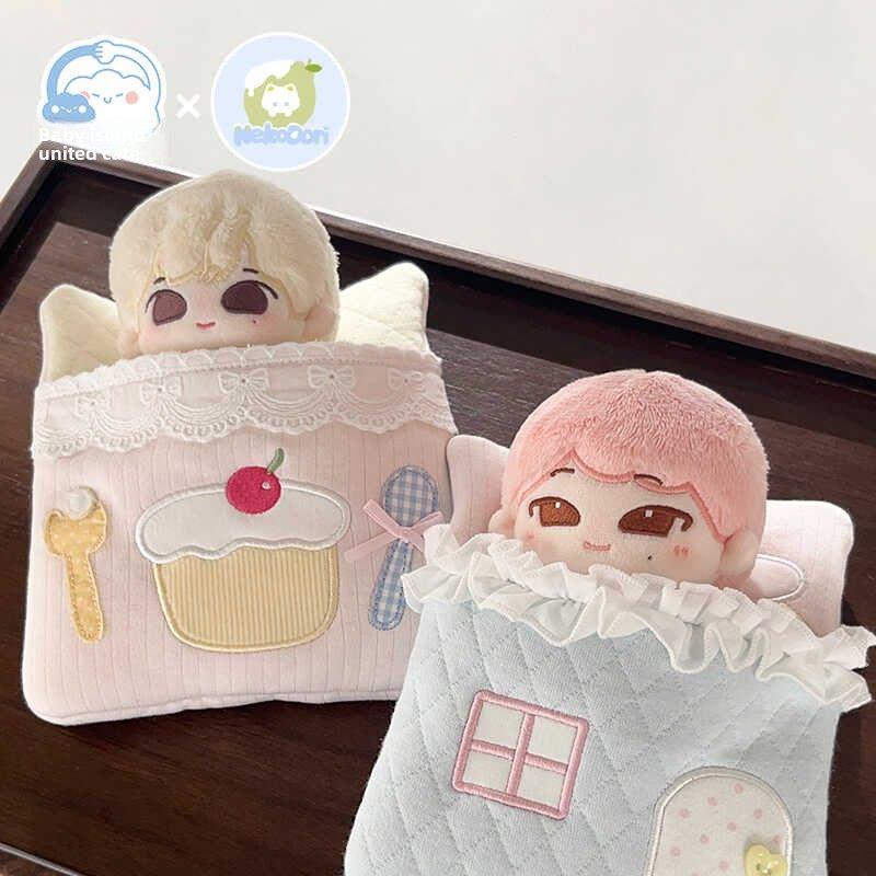 娃岛联萌x小猫冻梨棉花娃娃10cm床品可爱便宜安睡小床睡袋衣服粉