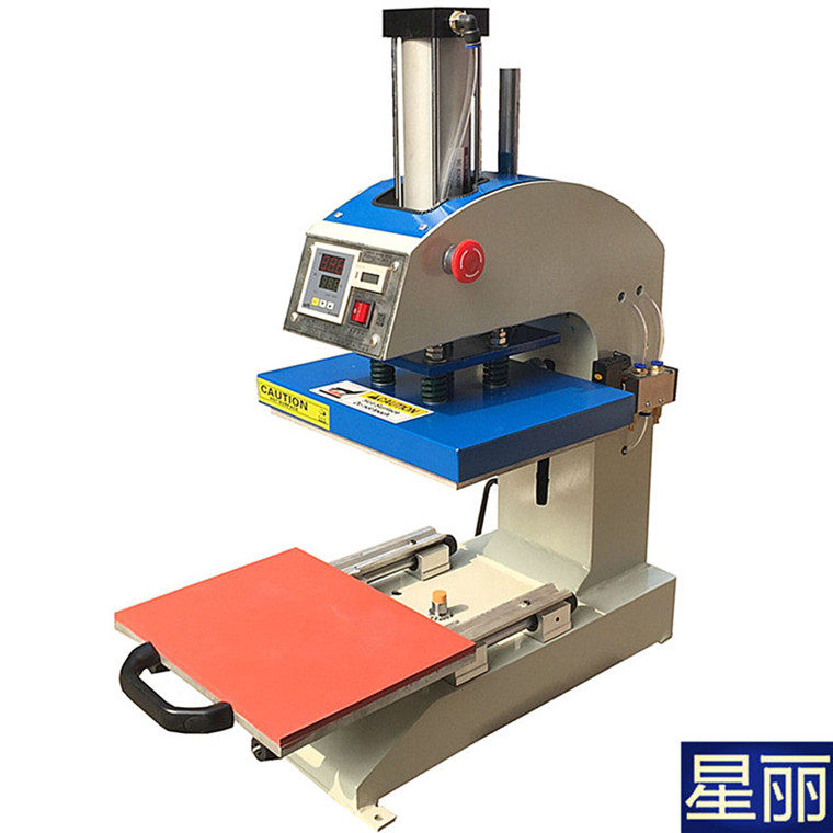 气动烫标机自动压烫钻机烫画机热转印机水洗服装标烫唛机器