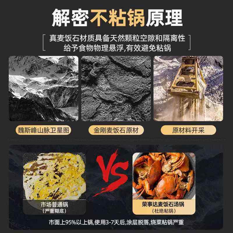 家用麦饭石汤锅多功能不粘锅双耳蒸锅通用炉灶炖锅炒锅奶锅一体锅