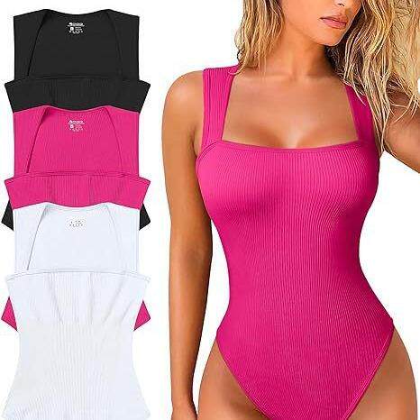 Womens Sleeveless Square Neck Tight-Fitting Jumpsuit Sexy