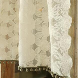 鸢尾花乡绣球绣球半帘门帘成品帘透光杆半遮阳卧室厨房