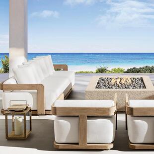 户外柚木沙组GSZ发休别庭院阳台设计家具室外花园防雨闲墅实木沙