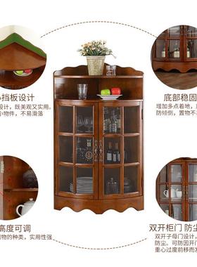 ft实木储角柜墙客厅角拐角置物柜欧式三角转角76432小酒柜美式柜