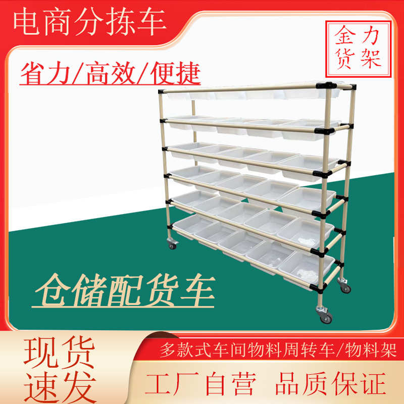 车间分拣精益物料手推车仓库多层动车周移货车物流车电商转车管拣