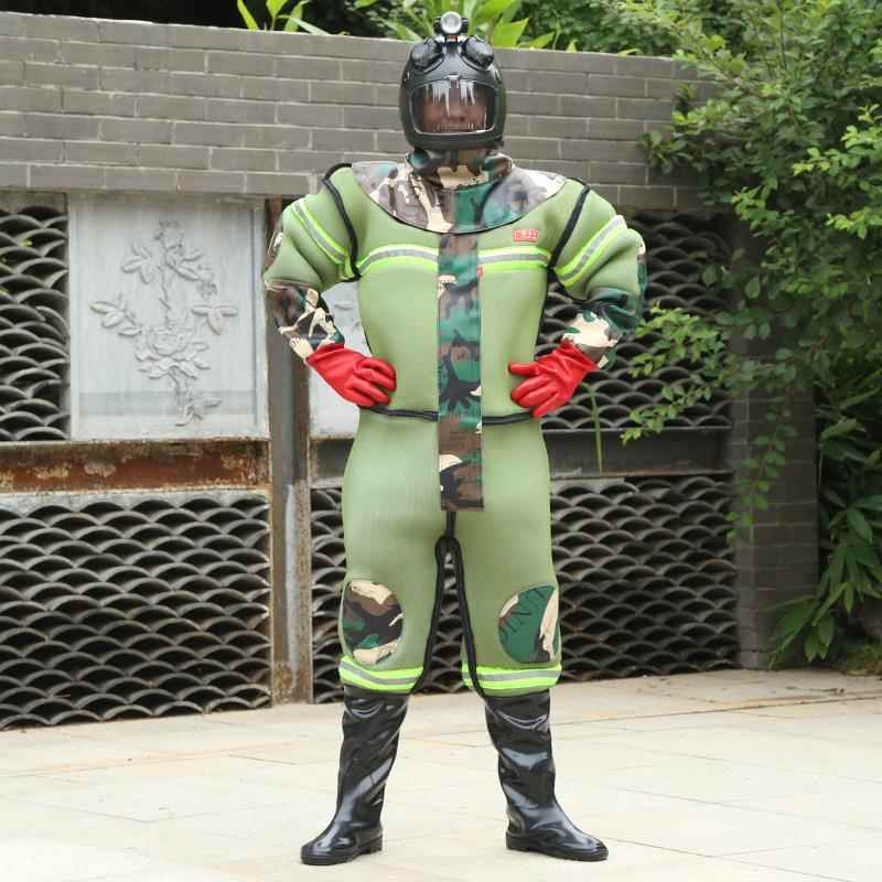 带风扇防马蜂服马蜂防护服防蜂衣加厚透气散热连体头盔马蜂衣全套