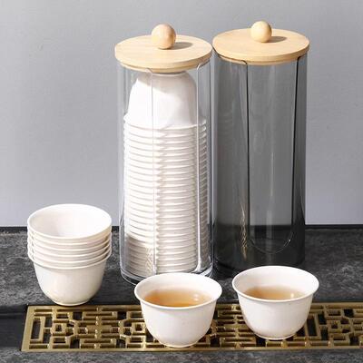 Heat-resistant disposable Kung Fu tea cups with a storage ra