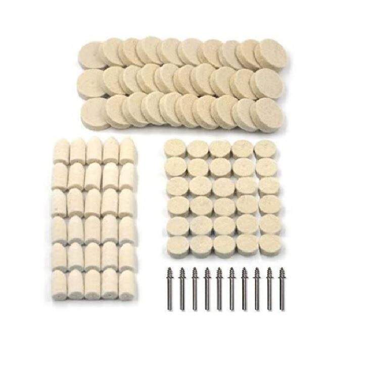 100PC羊毛抛光轮套装 电磨吊磨机配件组合打磨抛光切割厂家