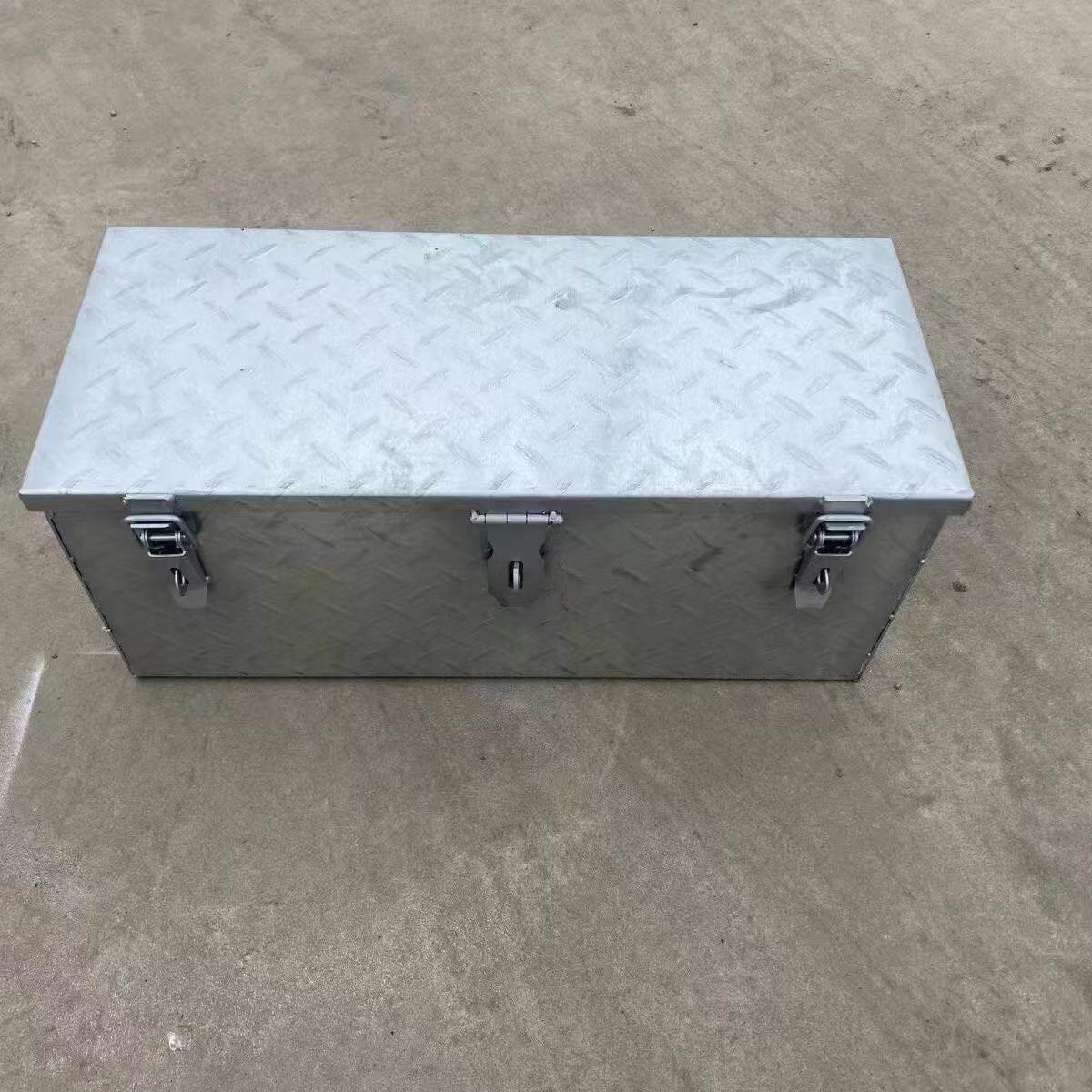 花纹收纳箱汽车工具箱加厚镀锌大容量防水防锈长方形铁皮箱杂物箱
