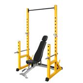 高档多能分体框式 深蹲家功用卧推架杠铃架引举重架床健身器材体向