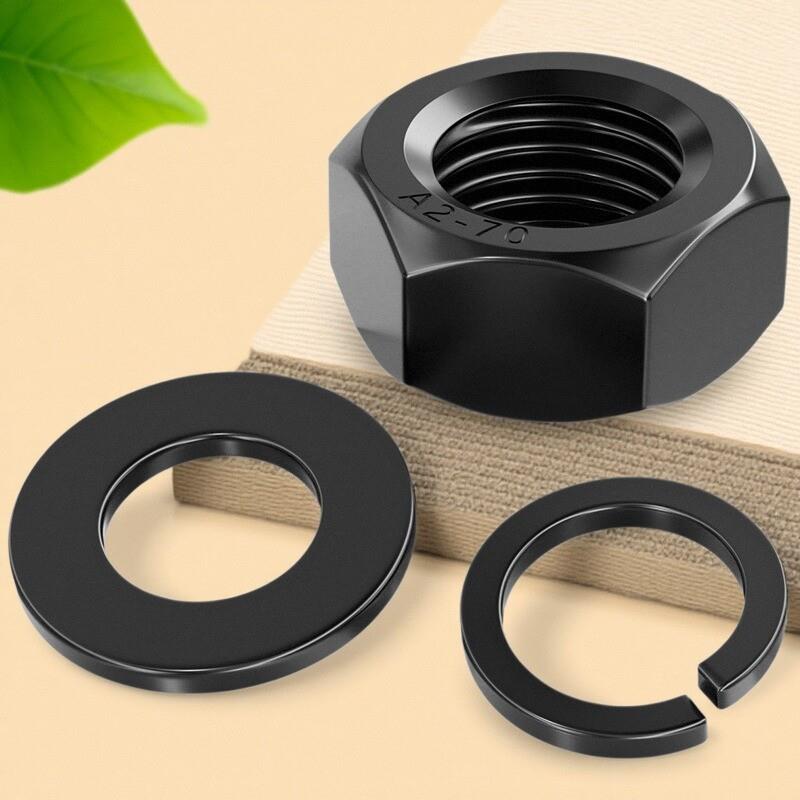 10.9级细牙螺母细扣幼牙六角 螺丝帽平垫片弹垫组合套装 配件大全