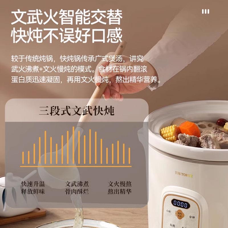 天际电炖锅L陶瓷煮汤锅家用煲多功粥能养生锅3-5大容DGD50K22量全