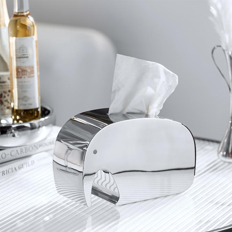 欧式ins风创意可爱轻奢不锈钢纸巾盒客厅卧室样板房抽纸盒乔迁礼