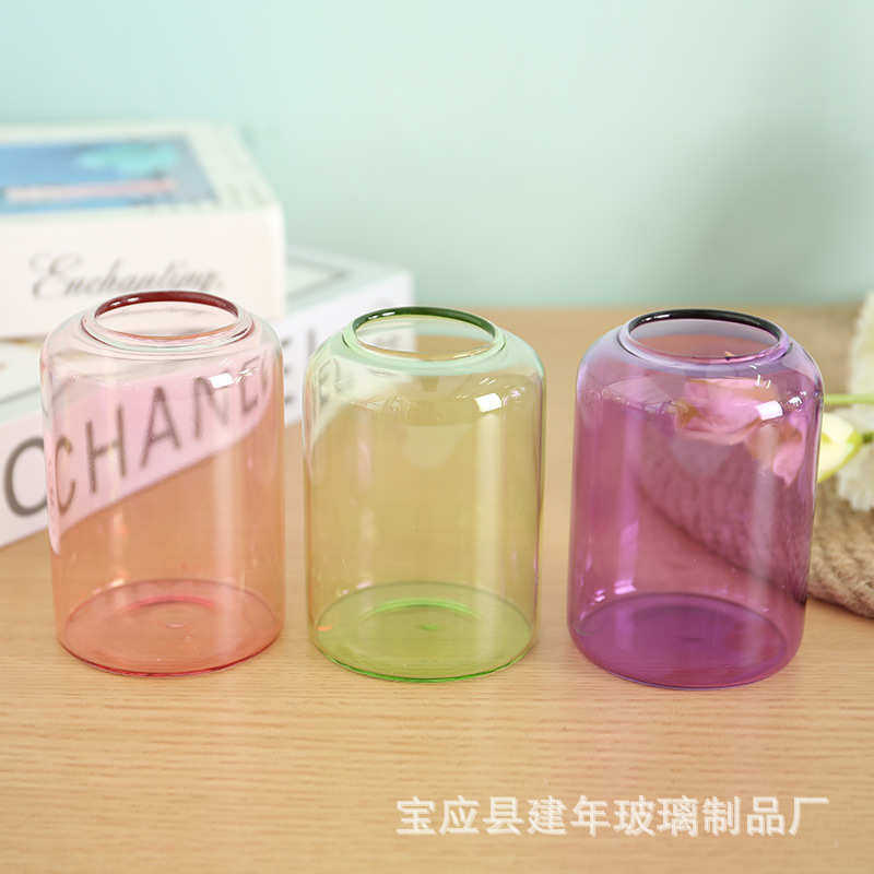 复古彩色玻璃花瓶 透明小口一枝花摆件 水培客厅摆件工艺品,家居饰品,花瓶,淘宝优惠券,粉丝福利购,淘宝优惠卷