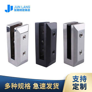 免开孔立柱楼梯护栏扶手配件 玻璃泳池夹 俊朗304新品 不锈钢侧装