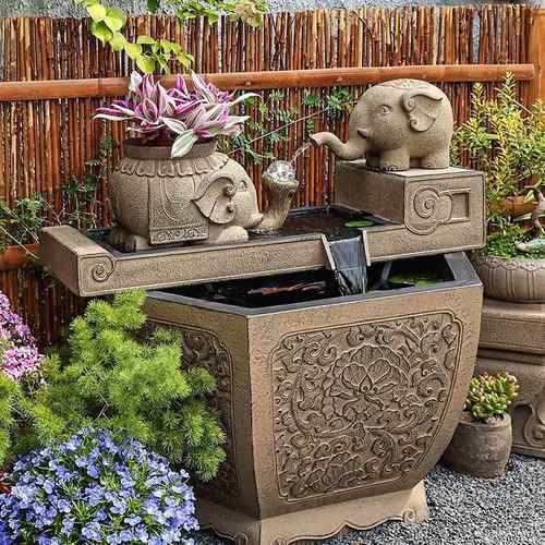 庭院SXF鱼池流水件露台摆顶景楼喷泉水中式景室外造循环水景观