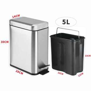 不锈钢圾桶家用翻盖厨房脚踏厕所卫生间大容量酒店专用垃圾桶批发