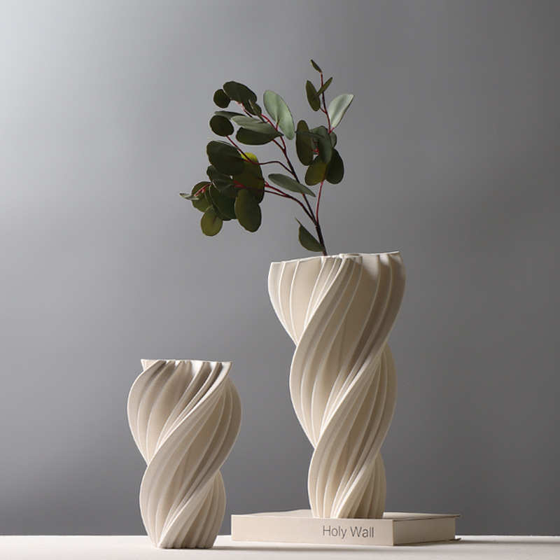 3D打印陶瓷花瓶简约创意客厅插花装饰品家居软装馆展厅不规则摆件