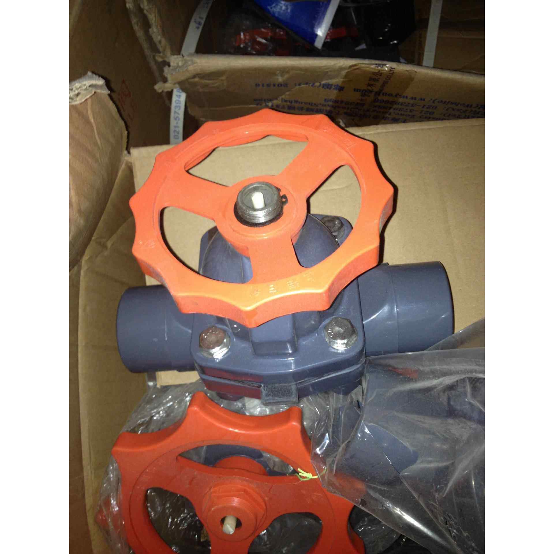 新款UPVC承插式法兰活接隔膜阀 G41F-6S塑料手动隔膜阀