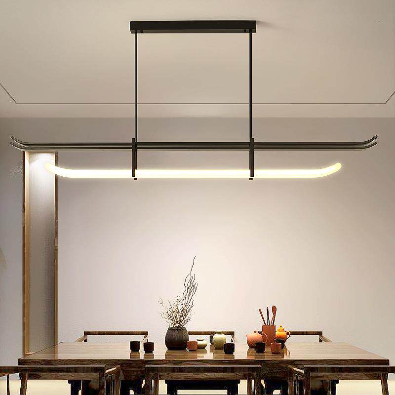北欧餐厅吊灯极简长条饭厅灯现代简约餐桌吧台设计师办公室灯具