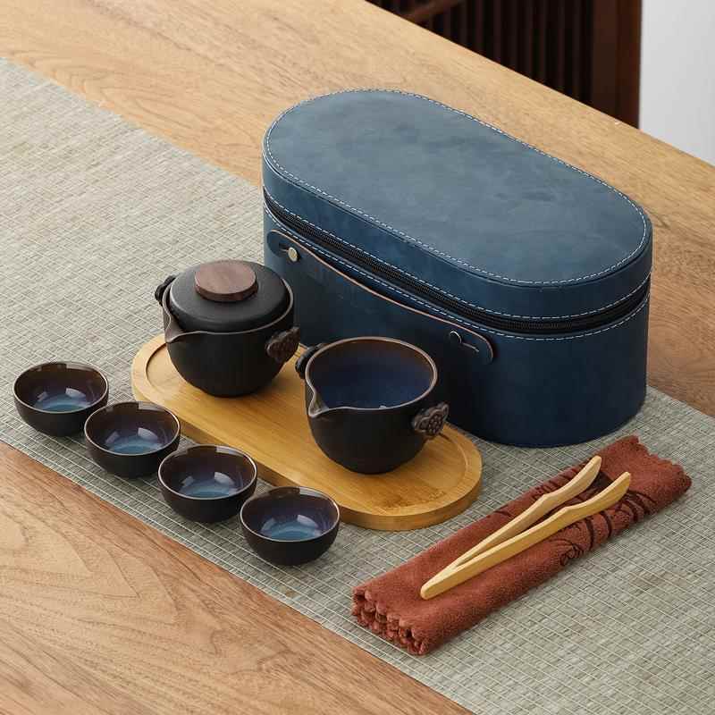 高档携茶具旅行套装功夫便茶一壶四杯壶户外泡茶带公道式杯露营茶
