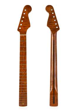 [ST微黄亮光]21品虎纹烤枫木吉他琴柄琴颈for ST Strat-牛骨上枕