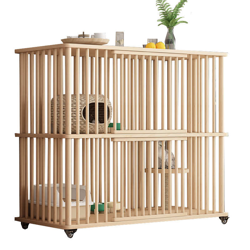 方形实木猫笼多层室内家用猫咪别墅两层猫窝木质猫房子猫笼