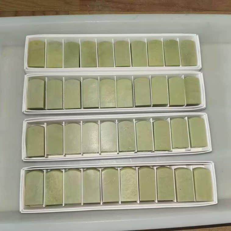 青田石2.5*2.5*5CM平头圆头练习章10方盒装印石章料封门印章石料