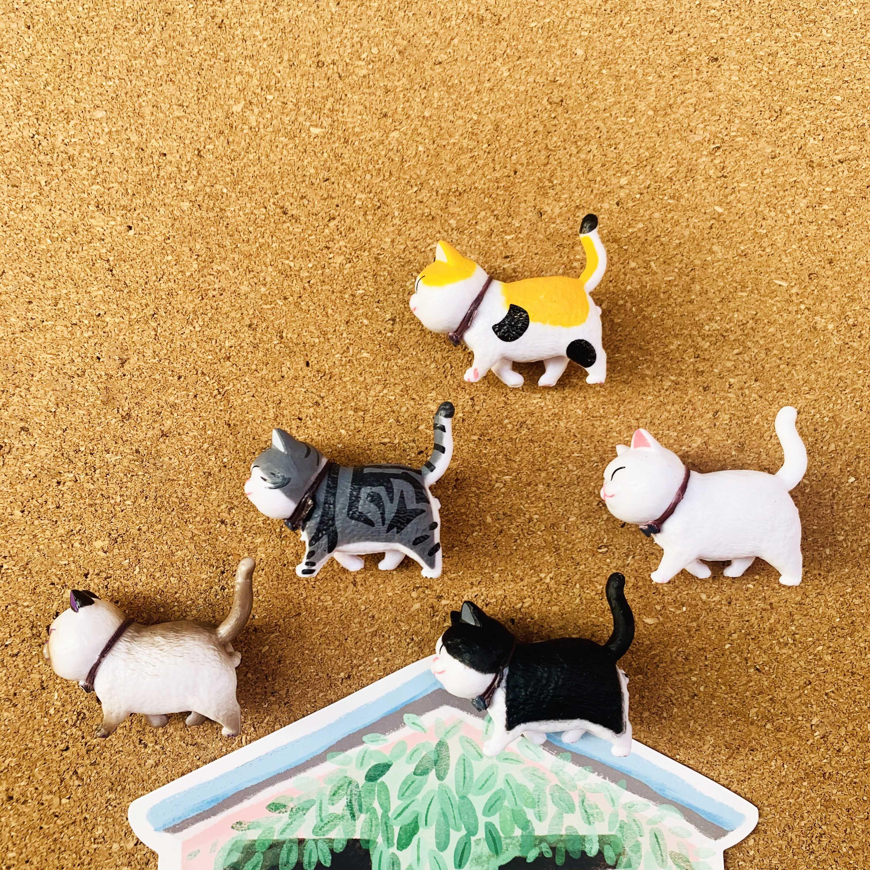 5个创意可爱立体猫咪猫猫图钉 毛毡软木留言板照片墙装饰工字按钉
