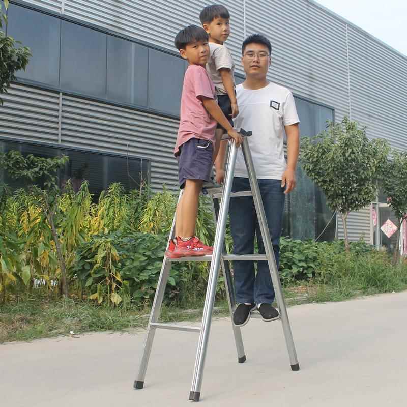 爬梯子家用人厚米折叠梯工程梯攀扶梯铁管防72032滑字梯移动加阁