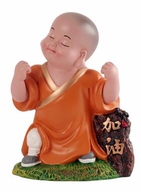 励志沙弥禅意小和尚工位桌面解压摆件情绪治愈书桌家居饰品