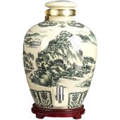 泡酒坛子密封罐家用景德镇陶瓷10斤20斤30斤50斤装 白酒缸瓶带龙头