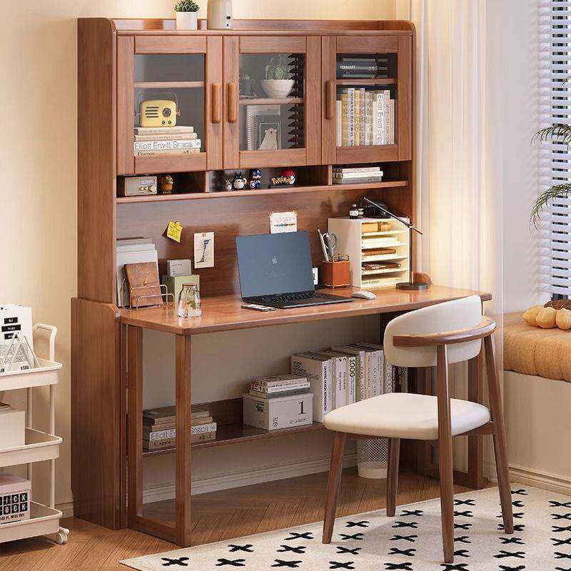 实木可折叠书桌卧室工作台学生家用伸缩学习桌省空间小户型电脑桌