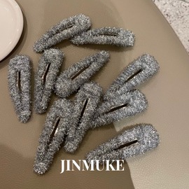 JINMUKE韩国饰品进口发饰头饰毛绒秋冬百搭时尚发夹边夹BB夹