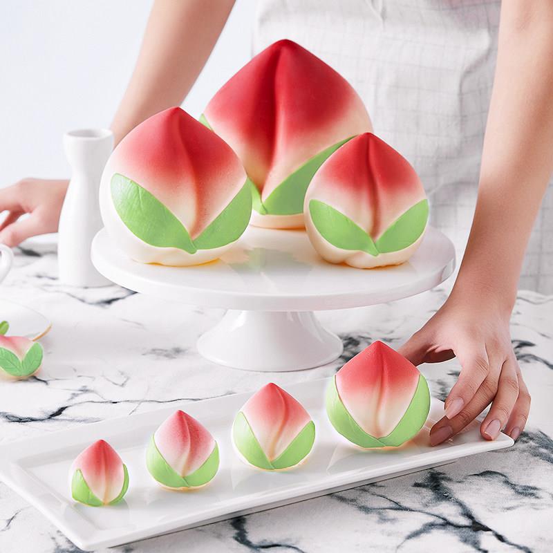 仟卓巧克力寿桃蛋糕装饰立体空心大小号桃子插件祝寿摆件代可可脂