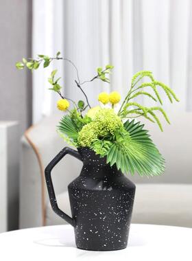 现简约几何树脂手提壶型花器装饰花摆件玄关电视柜家居装饰品