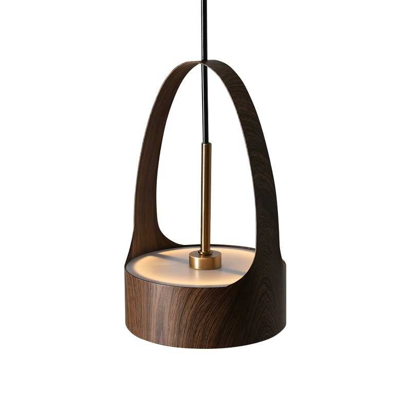 北欧现代简约餐厅吧台仿木纹小吊灯设计师创意民宿酒店卧室床头灯